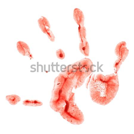 Wydruku dziecinny dłoni czerwony biały papieru Zdjęcia stock © pzaxe