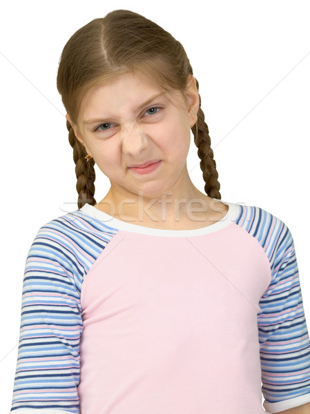 Wrinkled girl in a T-shirt Stock photo © pzaxe