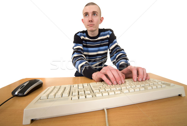 Man working on keyboard Stock photo © pzaxe