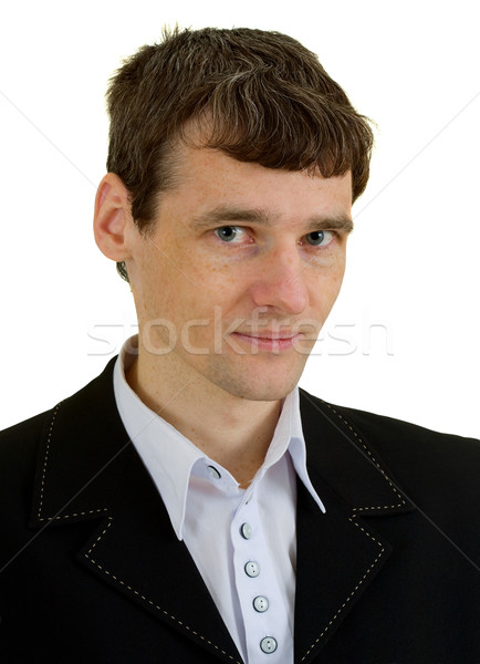 Männlich Porträt Jacke schwarz Eleganz weiß Stock foto © pzaxe