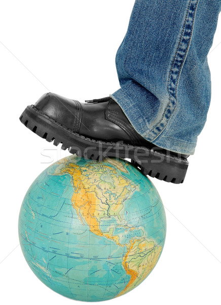 Boot on globe Stock photo © pzaxe