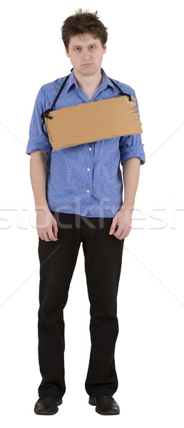 Man with carton tablet on neck Stock photo © pzaxe