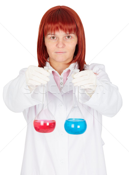 Zdjęcia stock: Kobieta · naukowiec · kolorowy · włosy · zdrowia