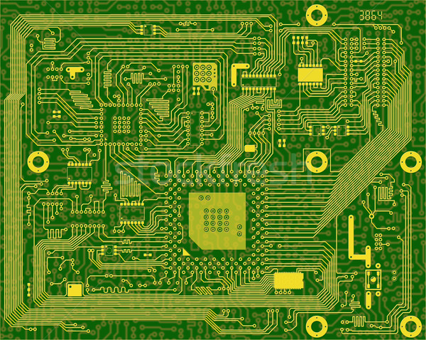 Tech industrial electronic circuit green background Stock photo © pzaxe