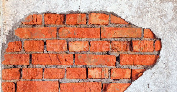 Damage of brick wall - industrial urbanistic background Stock photo © pzaxe