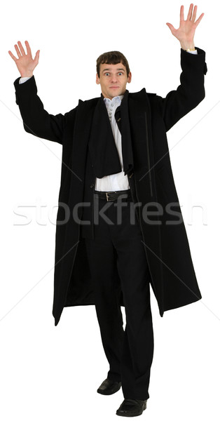 Portrait man in black coat  Stock photo © pzaxe