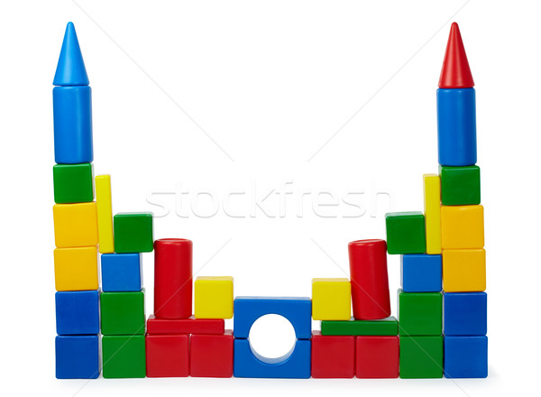 Rickety castle of color cubes Stock photo © pzaxe