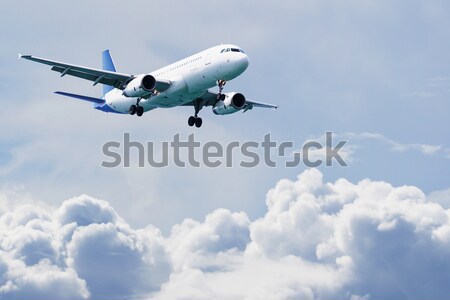 Bewolkt hemel grond wereld achtergrond vliegtuig Stockfoto © pzaxe