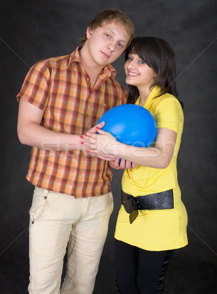 Pair of lovers and balloon Stock photo © pzaxe