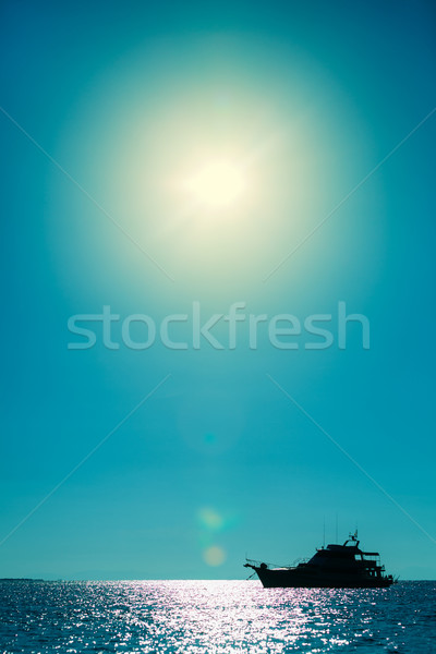 Modern luxurious yacht silhouette in the tropical sea. Thailand Stock photo © pzaxe