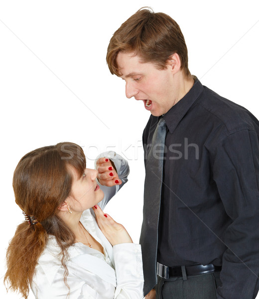 Stock photo: Terrible man shouted at frightened woman