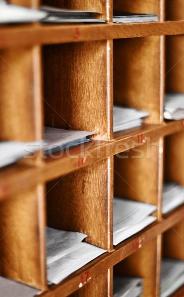 Wood cells with paper for buddhist divination Stock photo © pzaxe