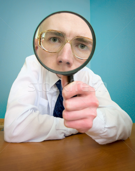 Funny people with a magnifier Stock photo © pzaxe
