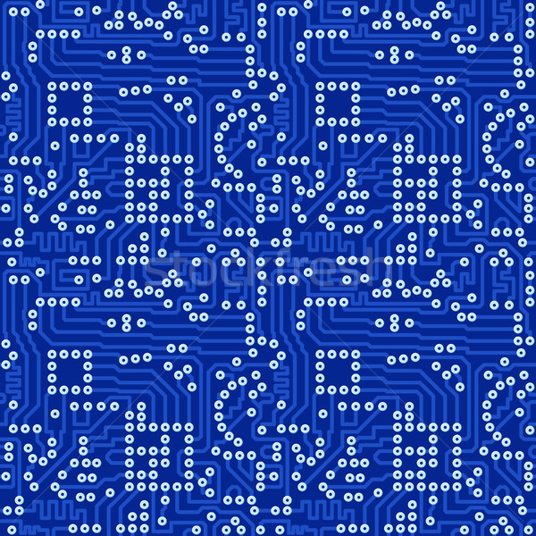 Blue electronic circuit board with gray solder vector seamless p Stock photo © pzaxe