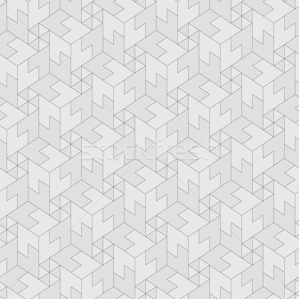 Vector monochrome pattern - geometric seamless simple black and  Stock photo © pzaxe