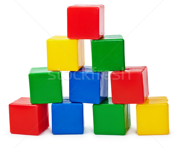 Curve pyramid from color cubes Stock photo © pzaxe
