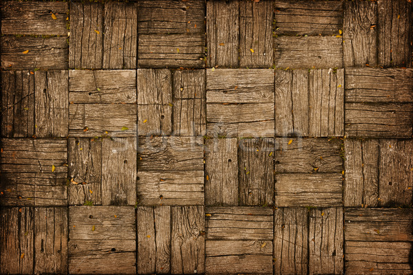 Weathered, Parquet Style, Wooden Decking Stock photo © pzaxe