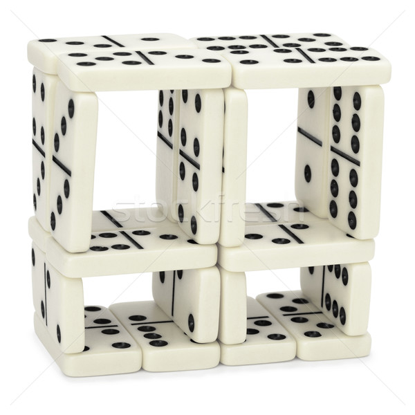 Figure from dominoes on white background Stock photo © pzaxe