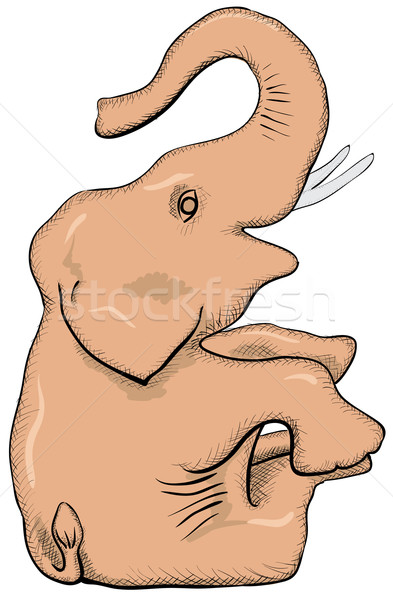 Vector simple drawing - elephant Stock photo © pzaxe