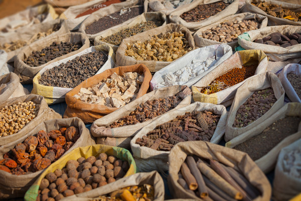 Spices are sold on the open east market. India, Pushkar Stock photo © pzaxe