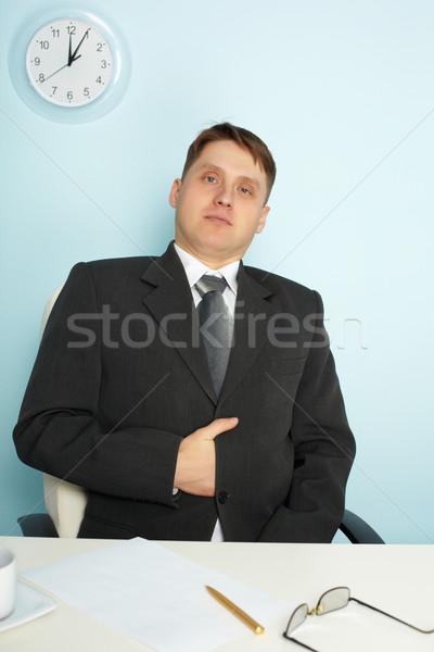 молодые гордость бизнесмен таблице столе Сток-фото © pzaxe