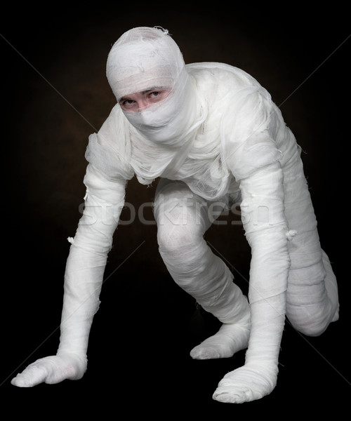 Guy in bandage on a black Stock photo © pzaxe