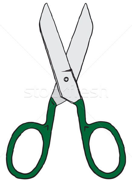 Big old dressmaker scissors - vector illustration eps8 Stock photo © pzaxe