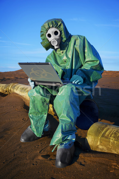 Ecologist scientist in ecological disaster zone Stock photo © pzaxe
