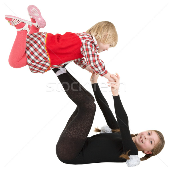 Stock photo: Little acrobat girls