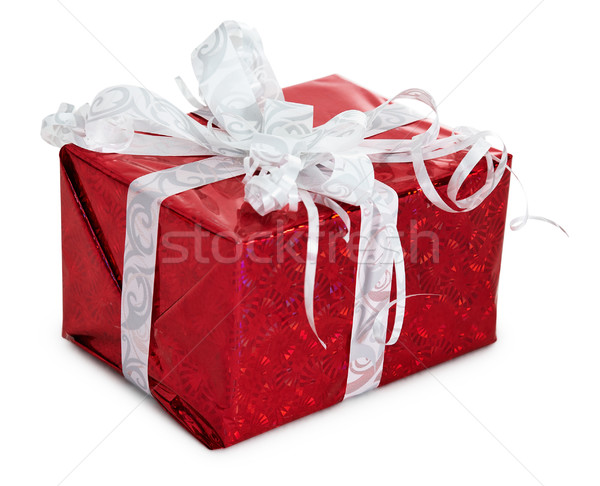 Stock photo: Celebratory gift isolated on white