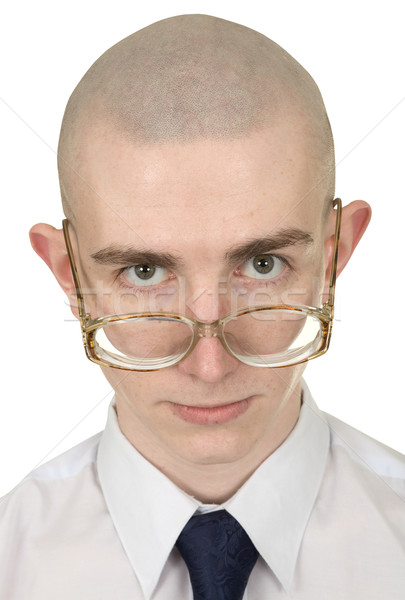 Man with a tie and spectacles on a white Stock photo © pzaxe