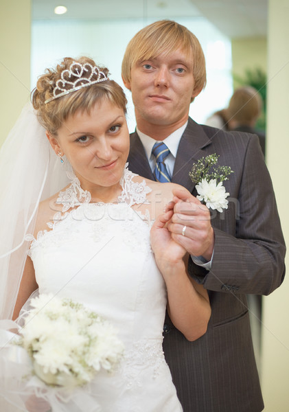 Feliz Pareja inteligentes retrato nina boda Foto stock © pzaxe
