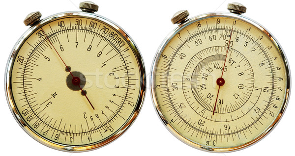 Mechanische zwei antiken weiß Glas Maßstab Stock foto © pzaxe