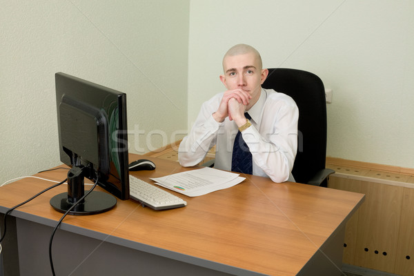 Businessman on a workplace Stock photo © pzaxe