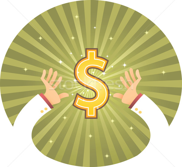 Hand Dollar Illustration zwei Geld Finanzierung Stock foto © qiun