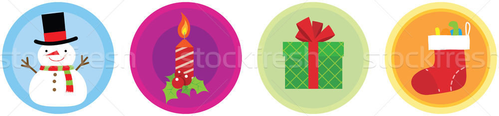Flat 4 Christmas Icons vol 1 Stock photo © qiun
