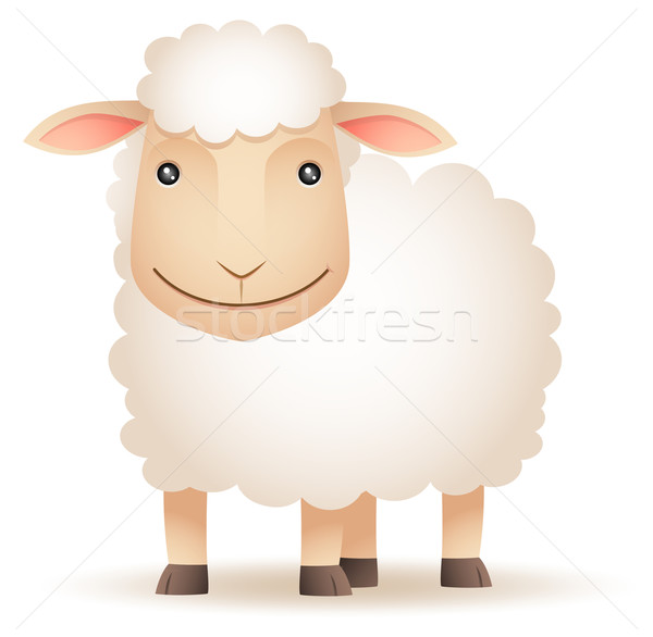 Schafe Illustration Lächeln Stock foto © qiun