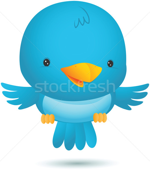 Wenig blau Vogel fliegen Illustration Stock foto © qiun