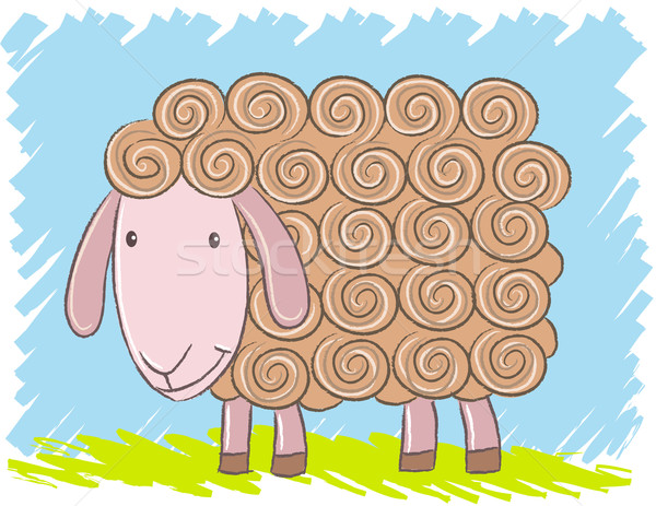Bruin schapen illustratie Stockfoto © qiun