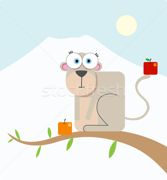 Square Animal Monkey with Big Eye  Stock photo © qiun