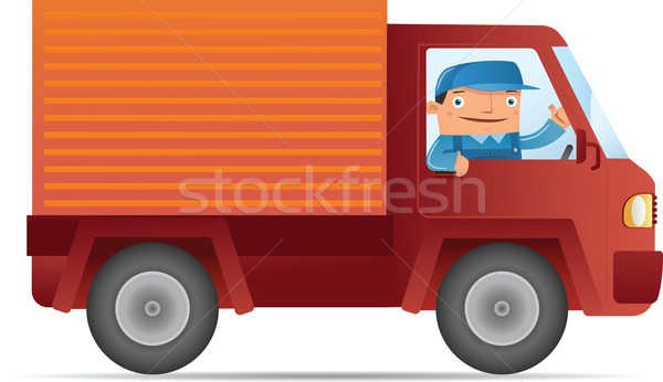 Foto stock: Movimiento · ilustración · entrega · servicio · coche · hombre