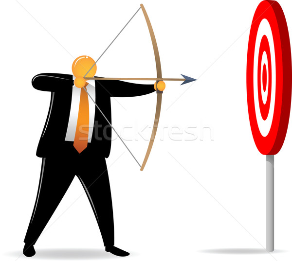 Oranje gemakkelijk target illustratie hoofd man Stockfoto © qiun
