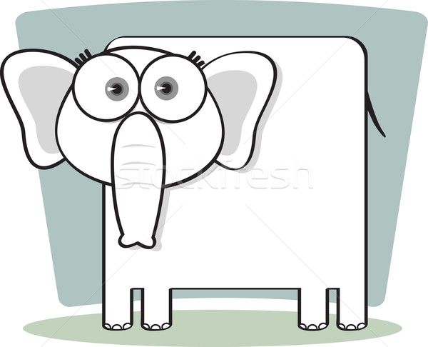 Cartoon elefante blanco negro grande ojo Foto stock © qiun