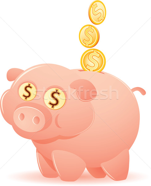 Piggy bank ilustração porco dólar Foto stock © qiun