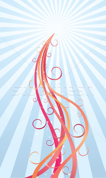 Welle Band Illustration farbenreich swirl Sterne Stock foto © qiun