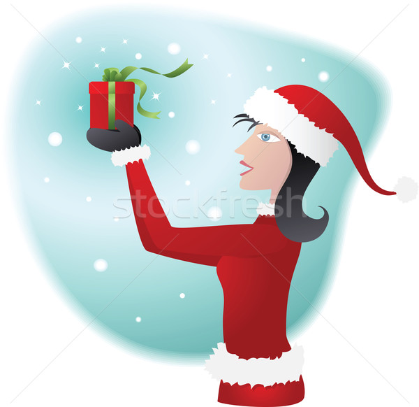 Woman wearing santa costume Stock photo © qiun