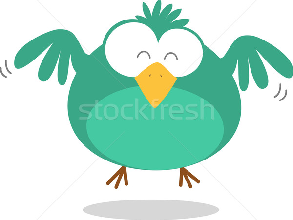 Сток-фото: зеленый · жира · птица · Flying · иллюстрация