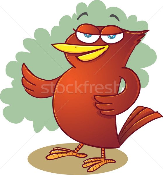 Stockfoto: Rood · vogel · illustratie · permanente · positie