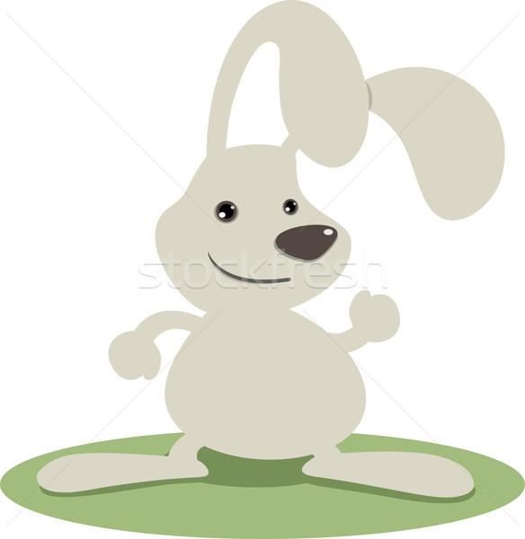 Gris conejo gris cara sonriente sonrisa amor Foto stock © qiun