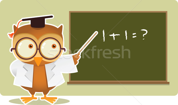 Eule Lehre math Illustration Vogel Gläser Stock foto © qiun